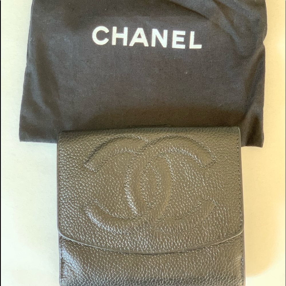 Chanel Black Caviar Leather Timeless Wallet